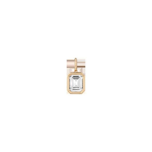 Emerald Lab Grown White Sapphire Bezel Pendant