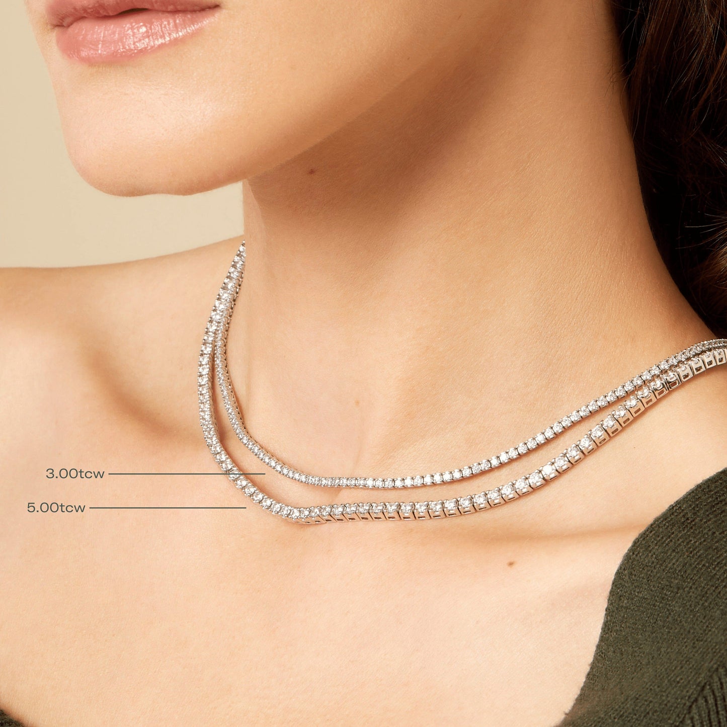 Classic Lab Grown Diamond Tennis Necklace - 5ct (Large)