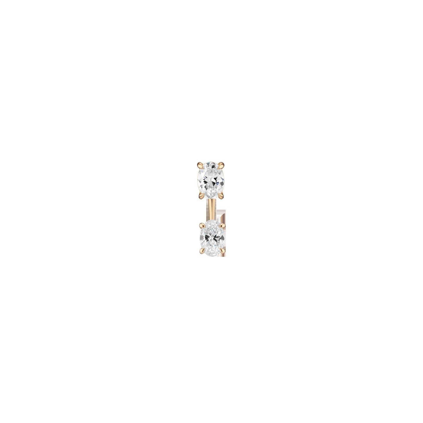 Lab Grown Diamond Ear Jacket - 0.5ct Oval Bottom Stone