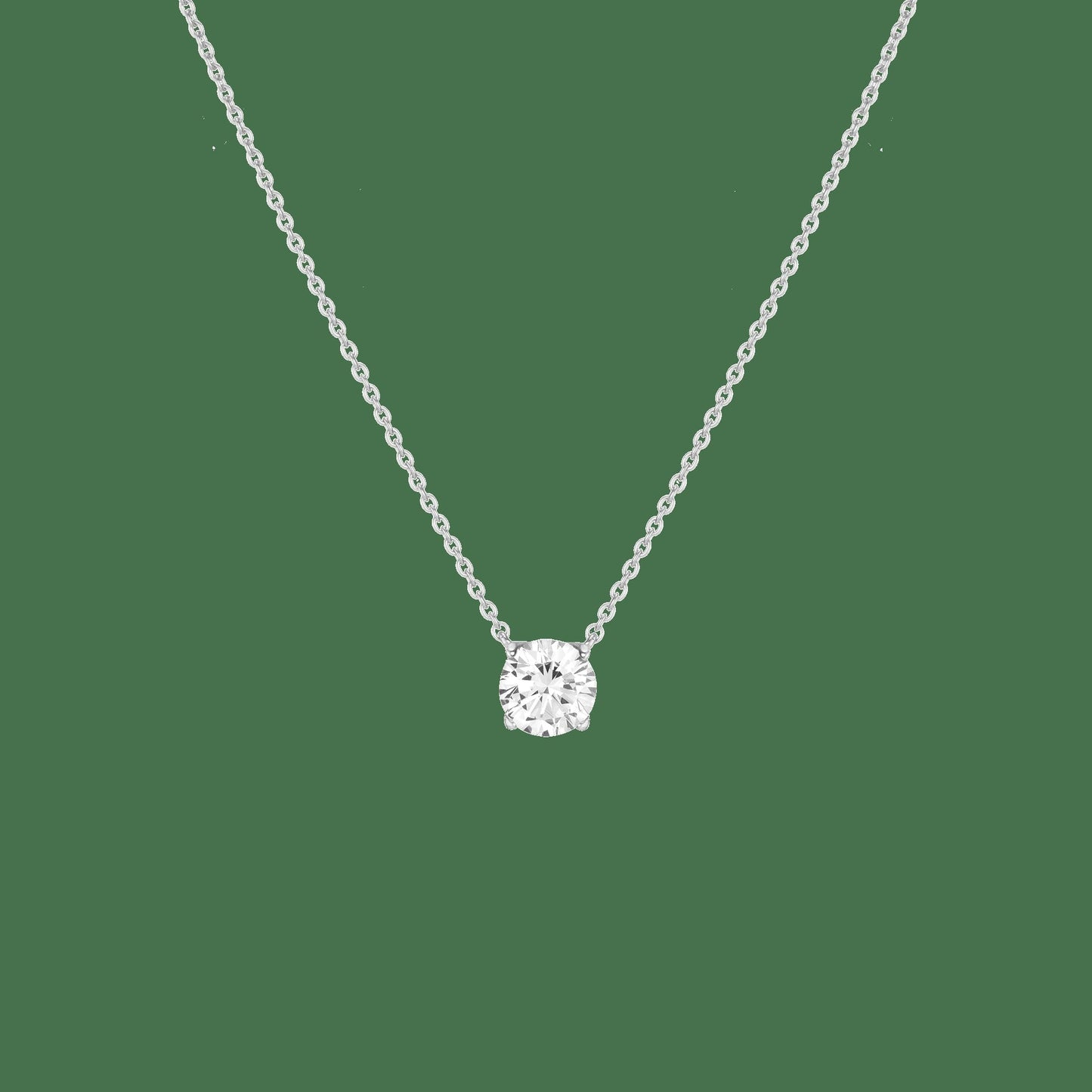 Round Gemstone Solitaire Necklace