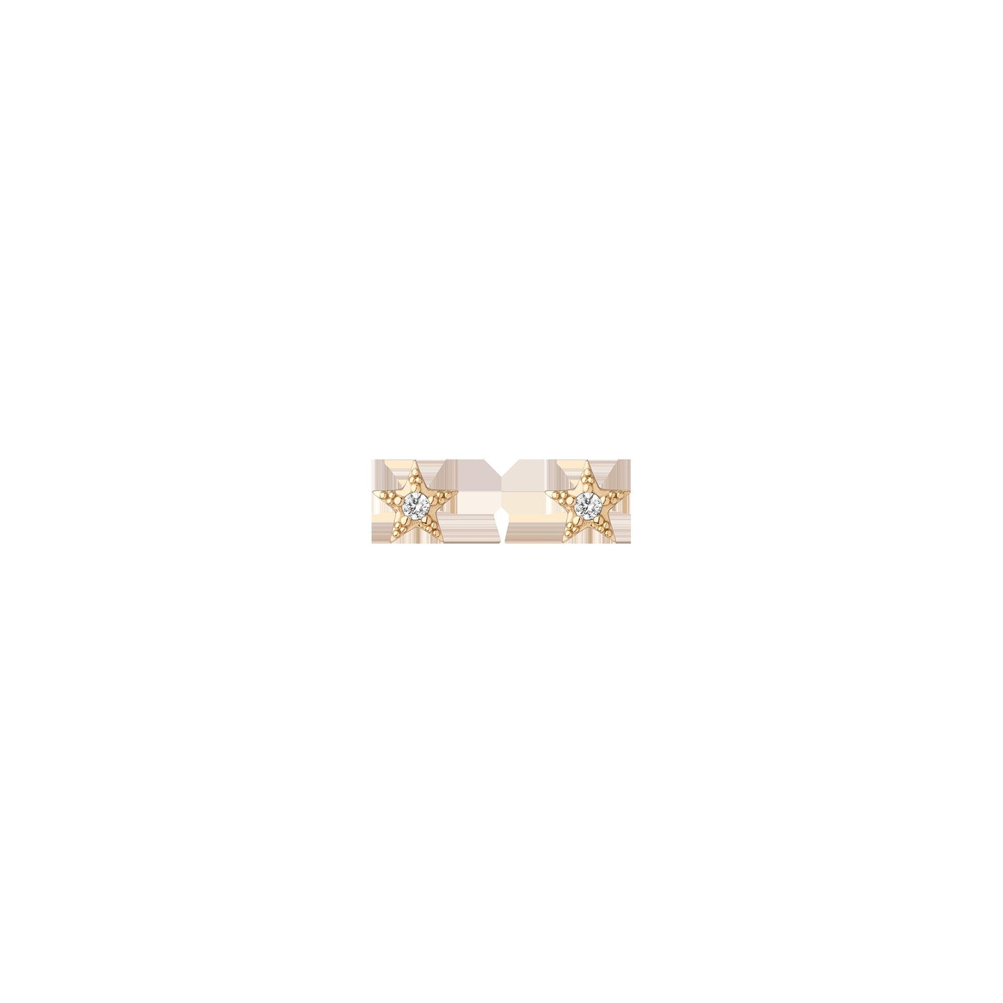 Lab Grown White Sapphire Star Stud Earrings