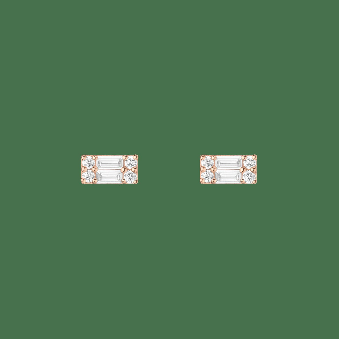 Baguette Lab Grown Diamond Illusion Studs (Large)