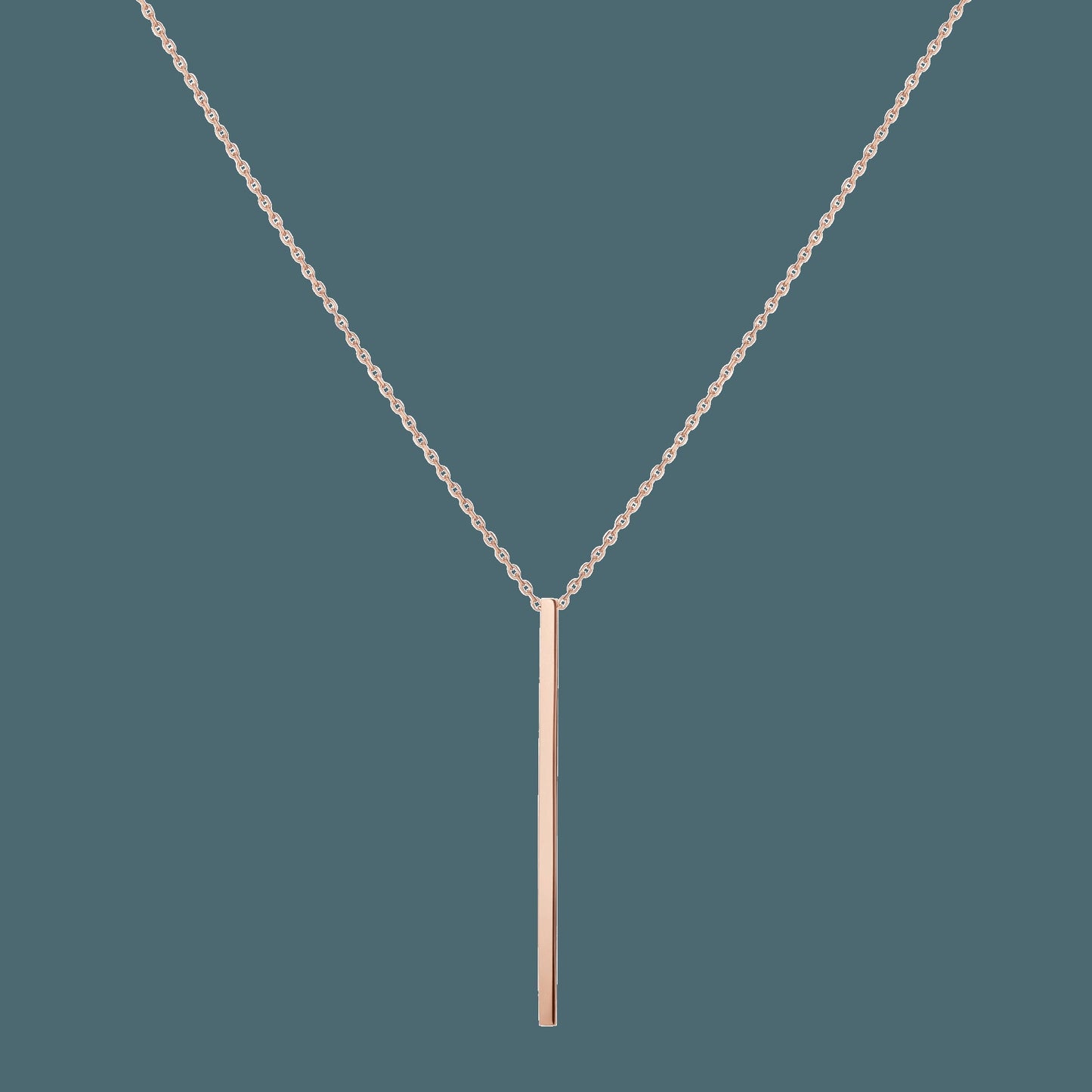 Long Gold Bar Drop Necklace