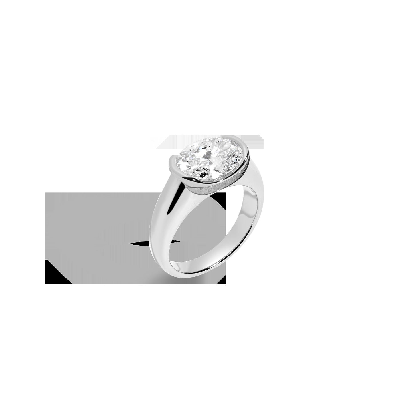 3ct Oval Lab Grown Diamond Floating Signet Ring