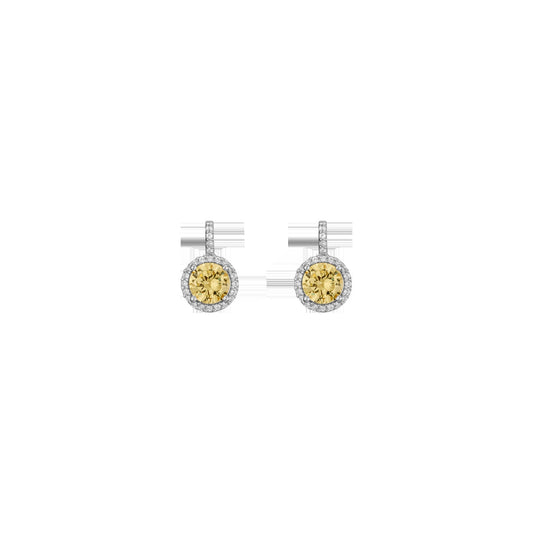 Lab Grown Canary Edwardian Earrings
