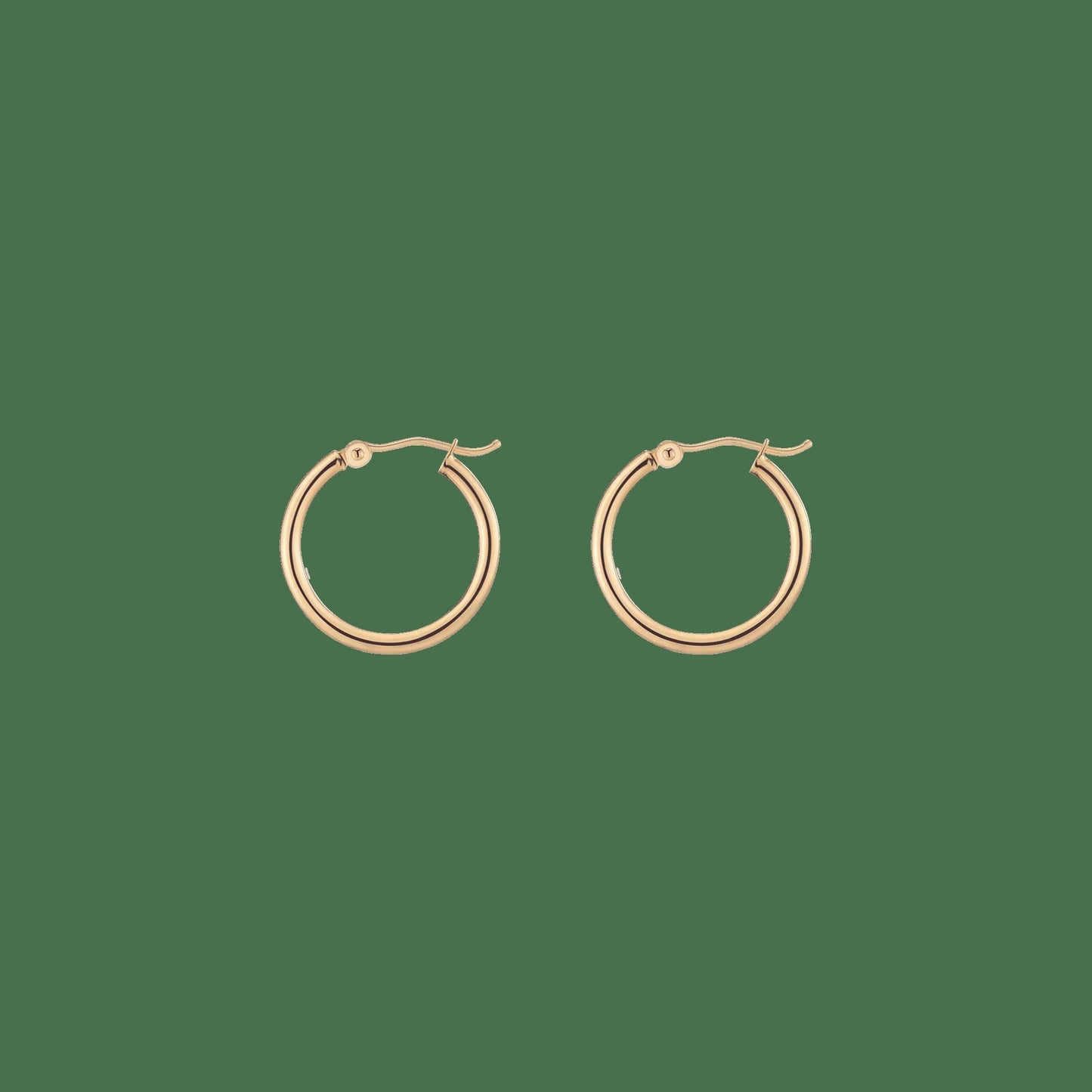 Gold Hoop Earrings - 2mm (20mm)