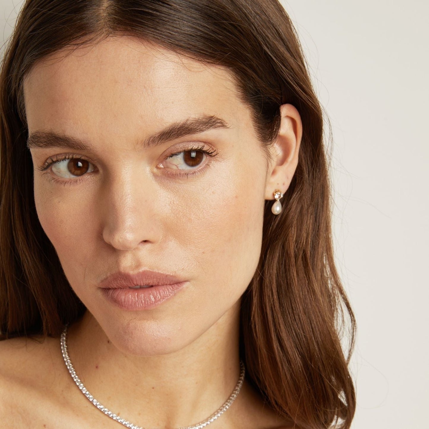 Lab Grown Diamond Pearl Drop Earrings
