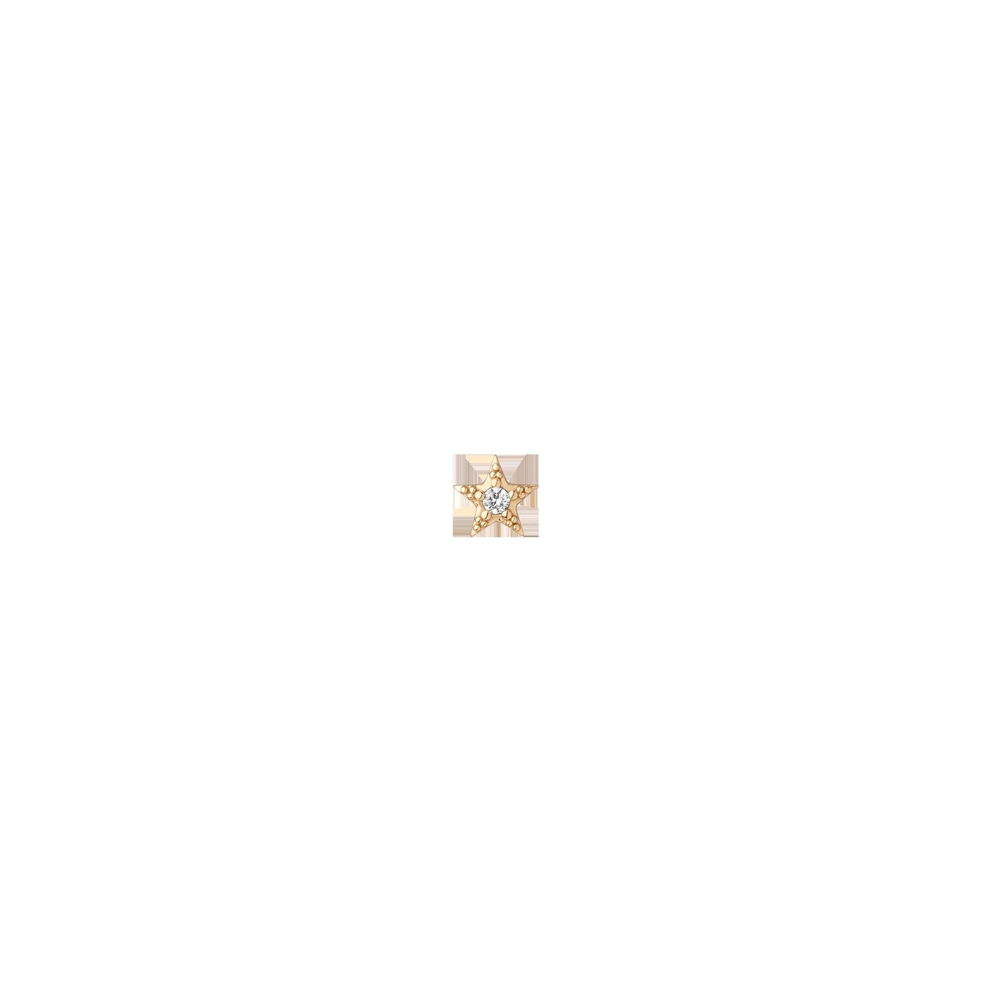 Lab Grown White Sapphire Star Stud Earrings