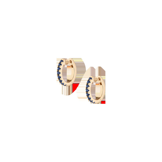 Lab Grown Blue Sapphire Huggie Earrings