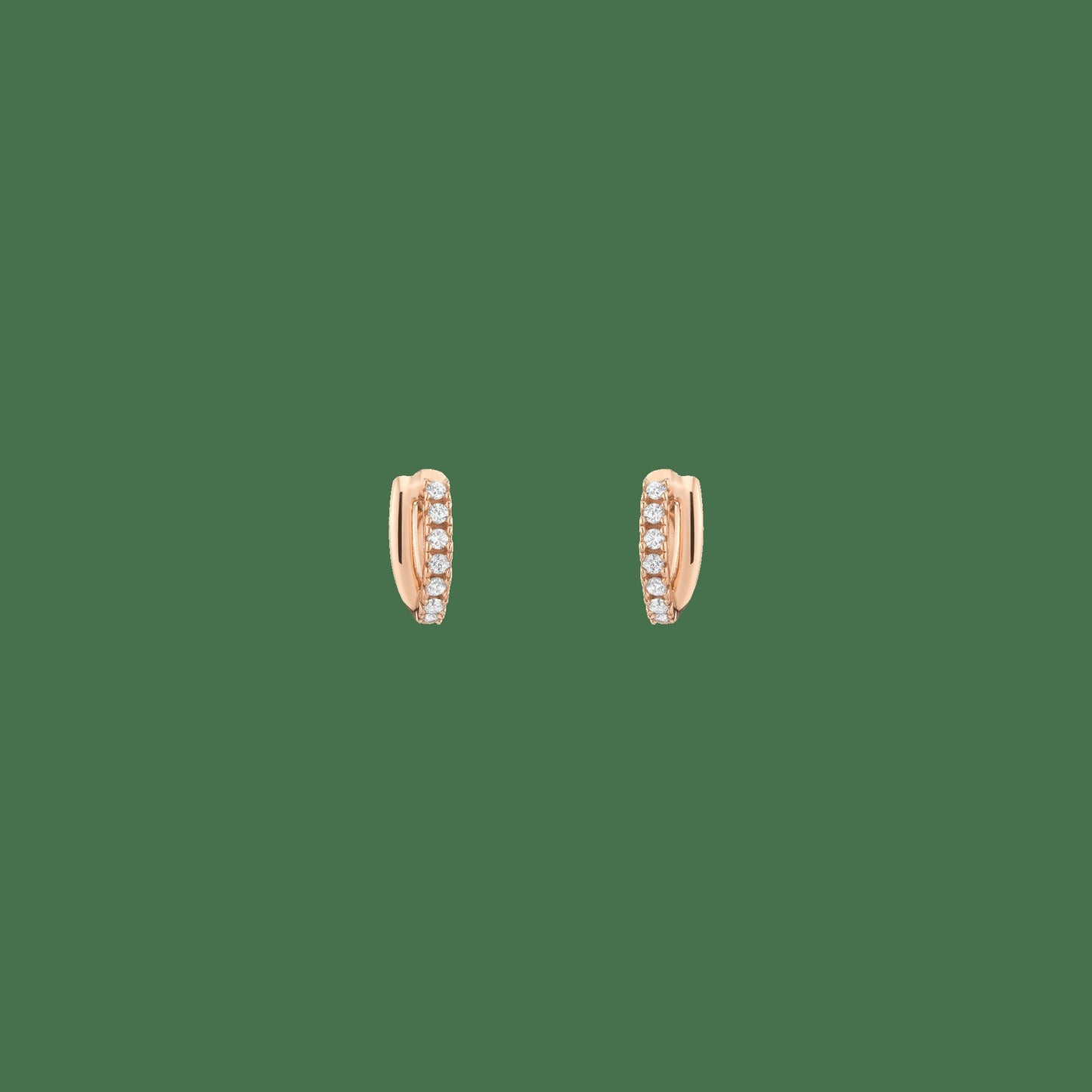 Diamond Crossover Huggie Earrings