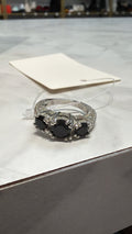 Sterling Silver with Black Stone Ring, 5