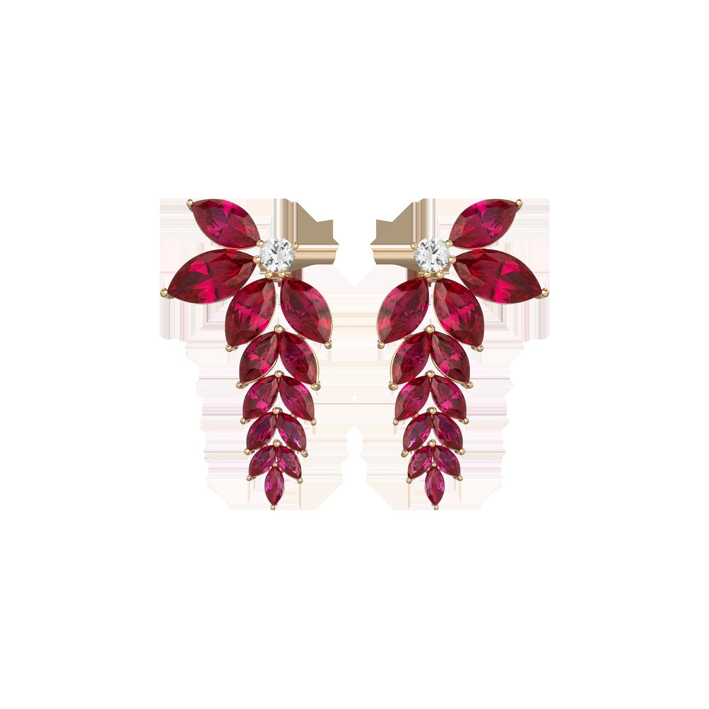 Aurate x Marilyn Monroe: Lab Grown Red Marquise Waterfall Earrings