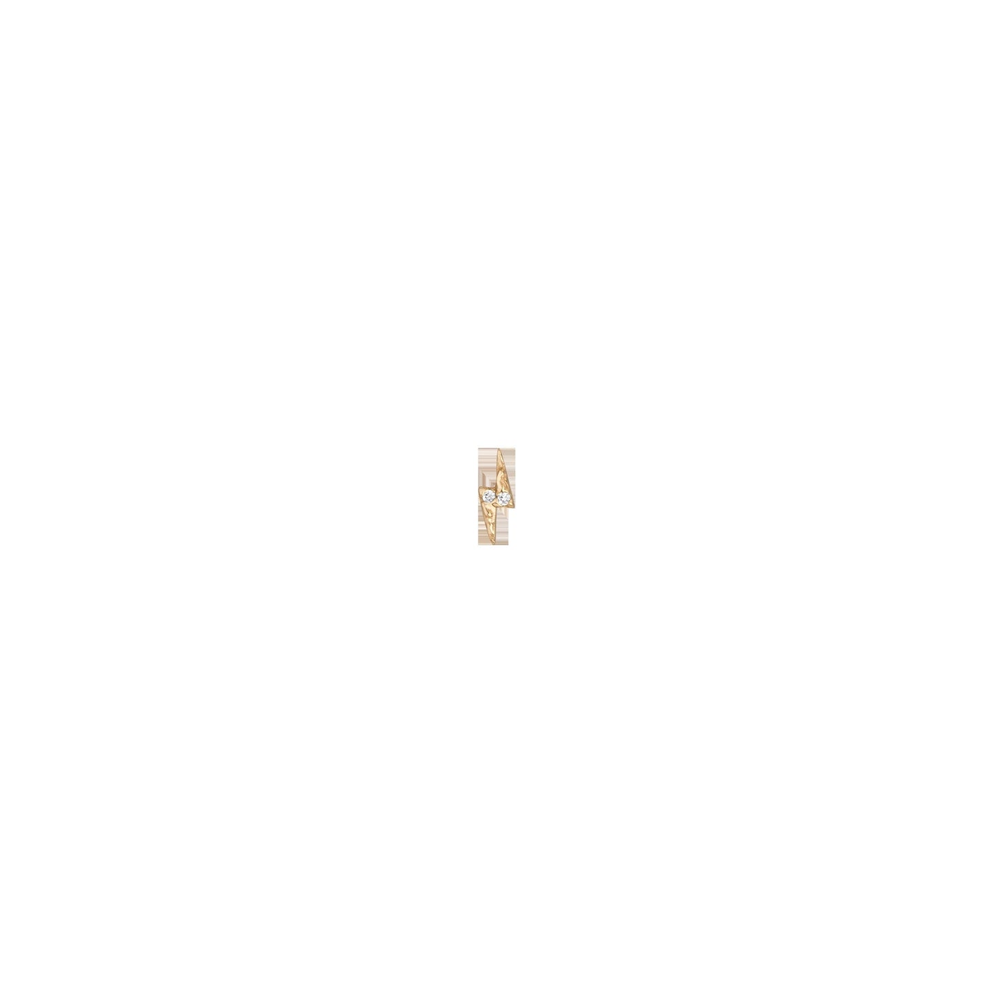 Lab Grown White Sapphire Bolt Stud Earrings