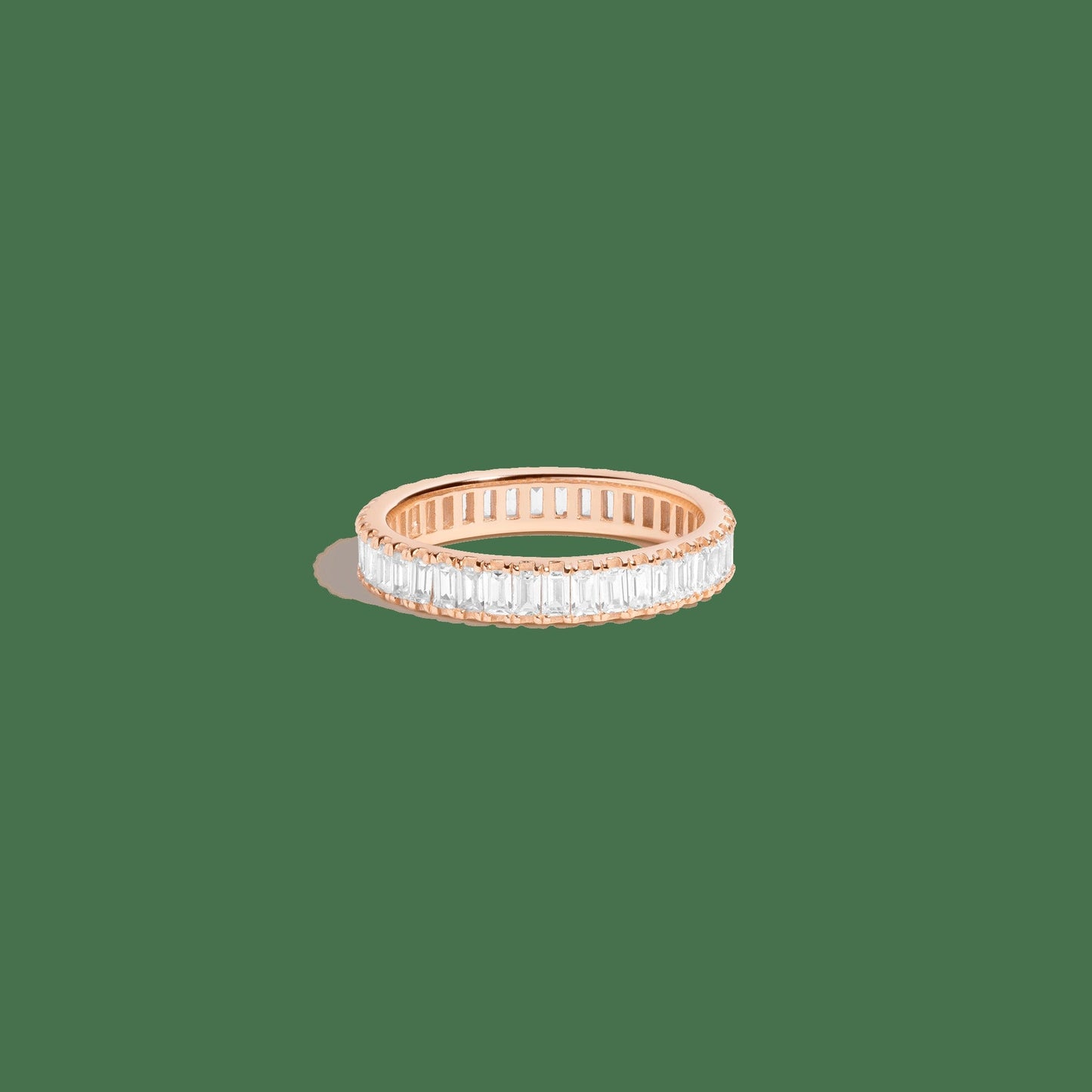 Lab Grown White Sapphire Baguette Eternity Ring