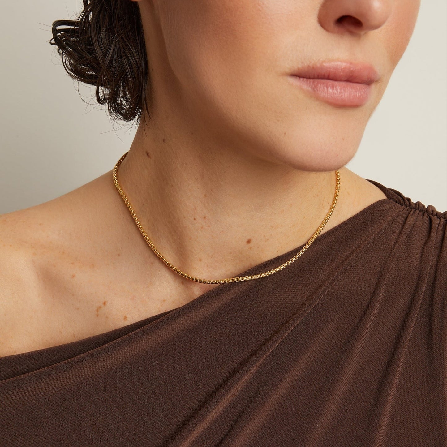 Round Box Chain Necklace
