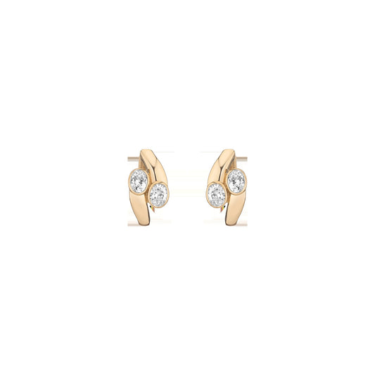 Lab Grown White Sapphire Ellipse Earrings