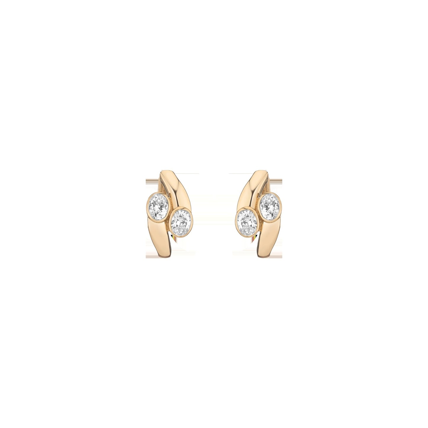 Lab Grown White Sapphire Ellipse Earrings