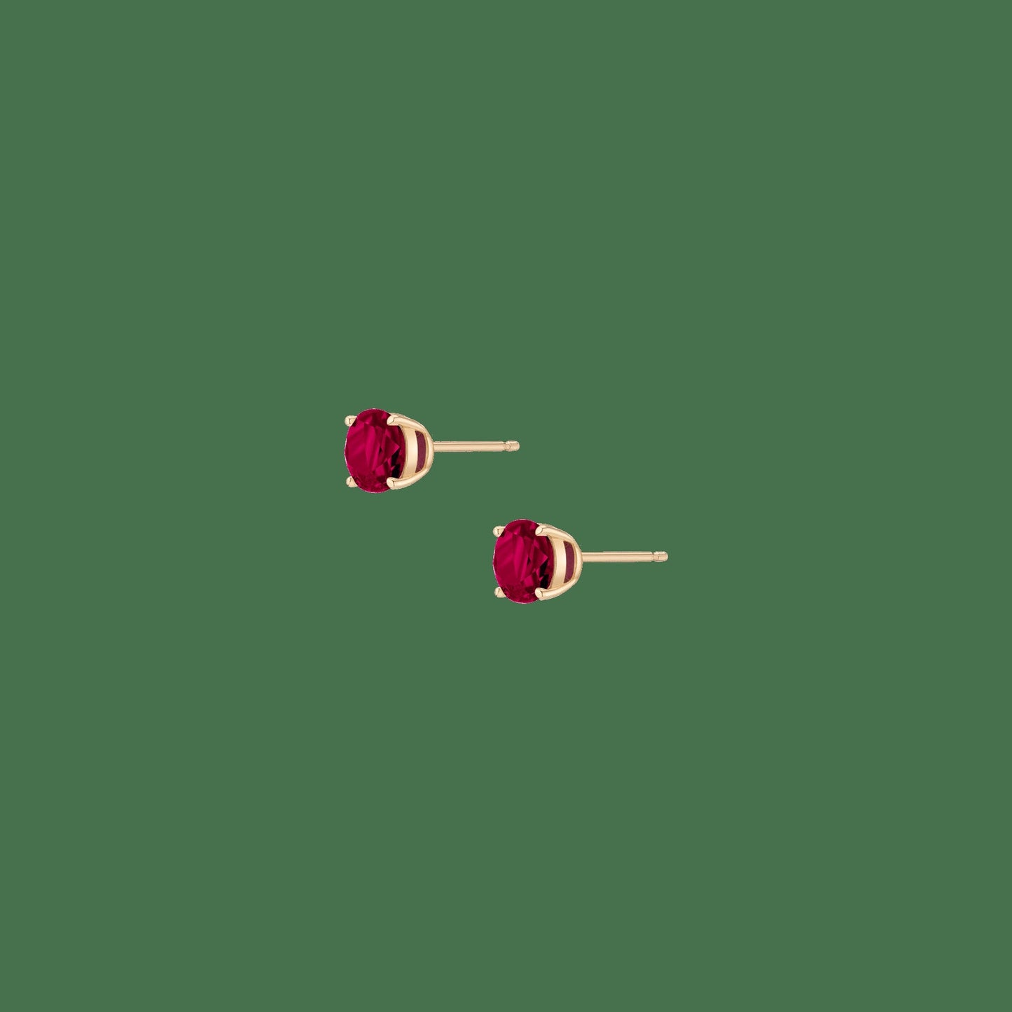 Round Gemstone Solitaire Stud Earrings