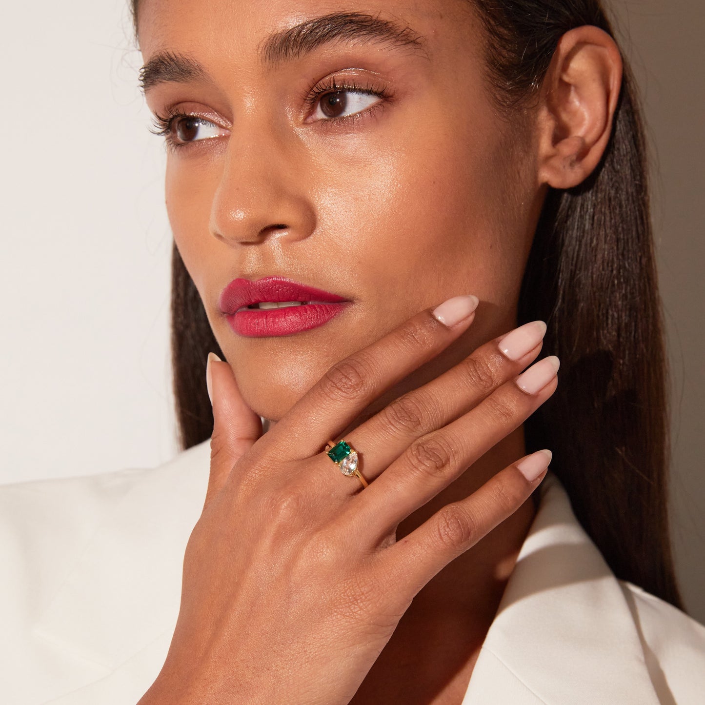 Toi et Moi Gemstone Classic Ring - Blue Sapphire & Red Ruby