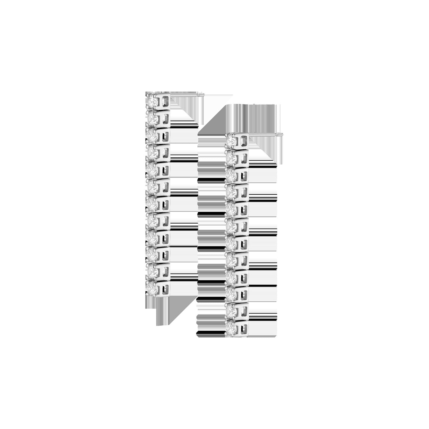 Lab Grown White Sapphire Tennis Earrings