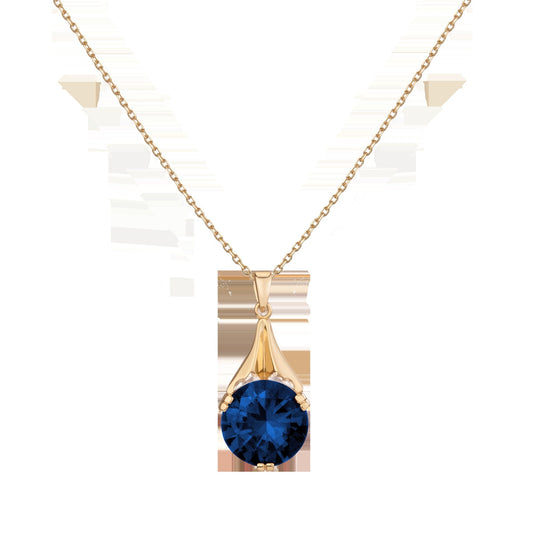 The Oma Lab Grown Blue Sapphire Necklace