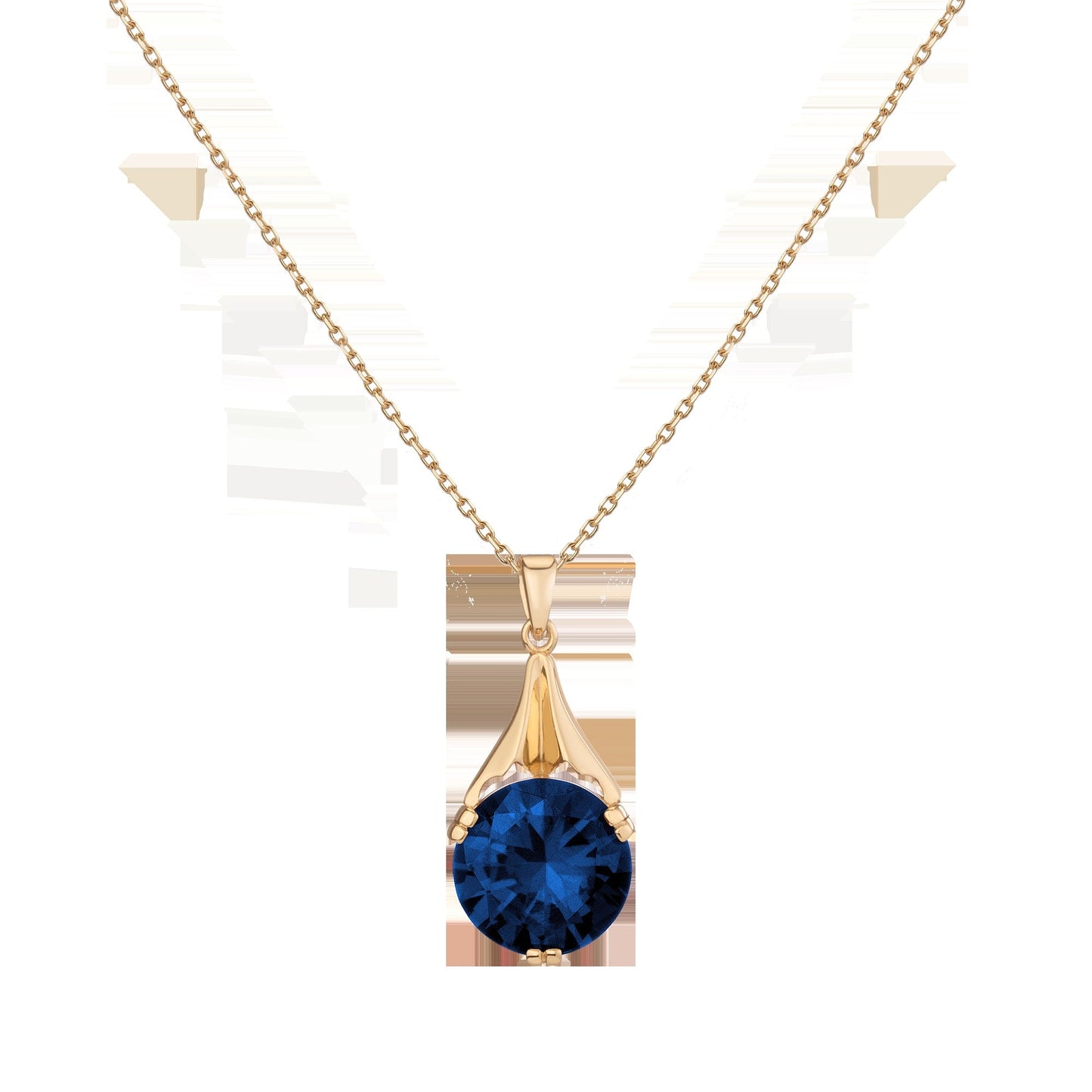 The Oma Lab Grown Blue Sapphire Necklace