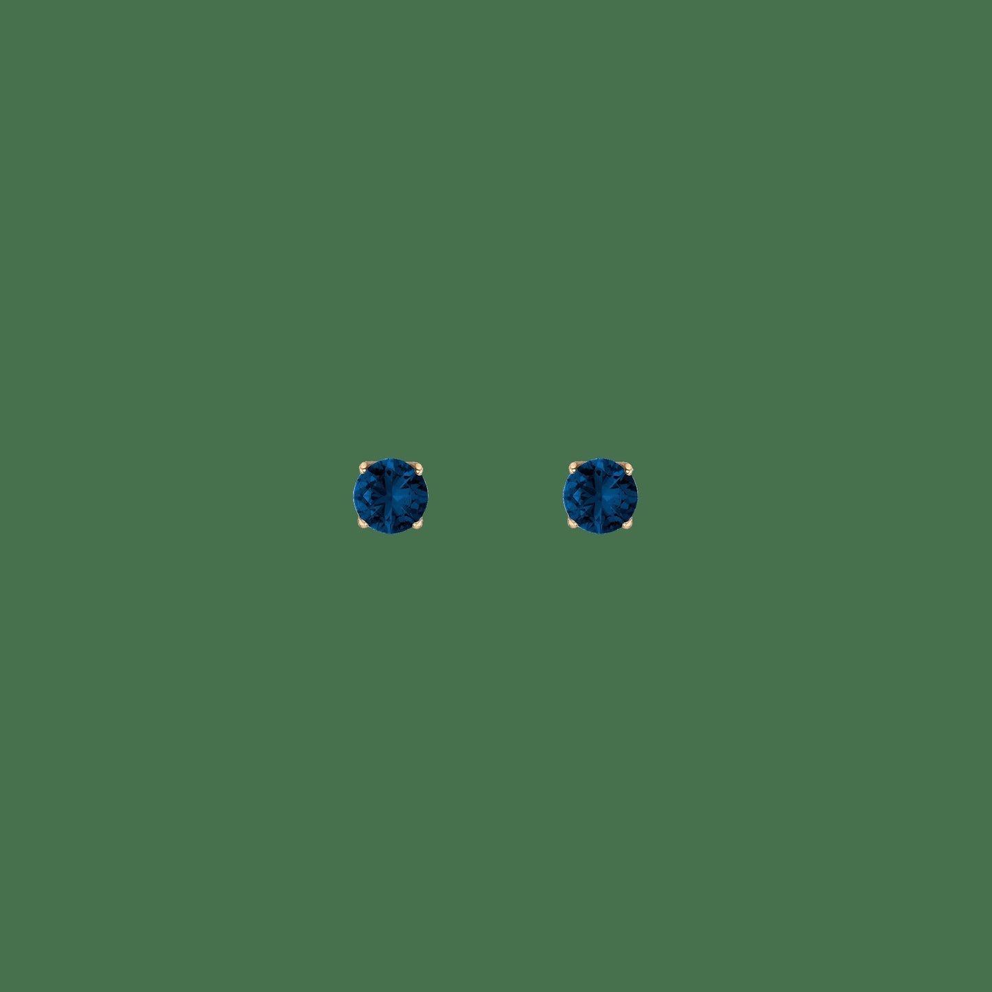 Round Gemstone Solitaire Stud Earrings