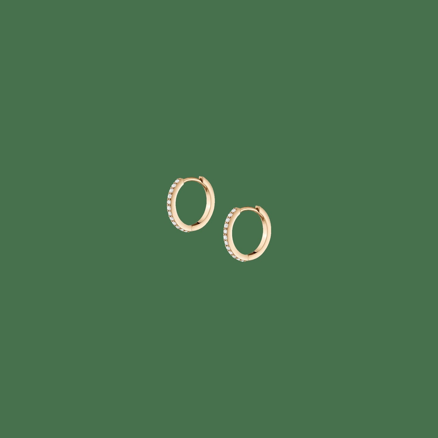 Thin Forever Diamond Hinged Huggie Earrings (12mm)