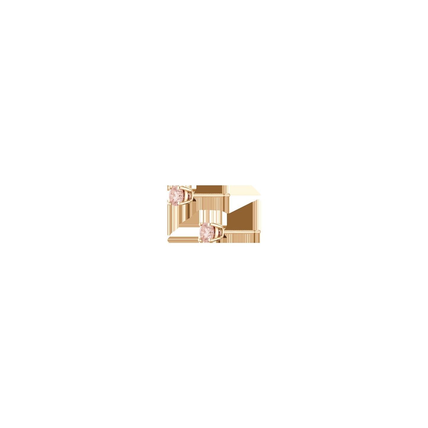 Lab Grown Pink Diamond Solitaire Stud Earrings