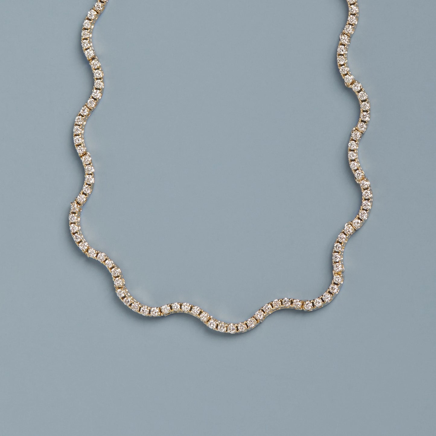 Lab Grown Diamond Wave Tennis Necklace