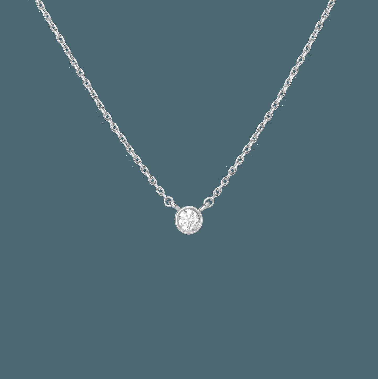 Medium Diamond Bezel Necklace