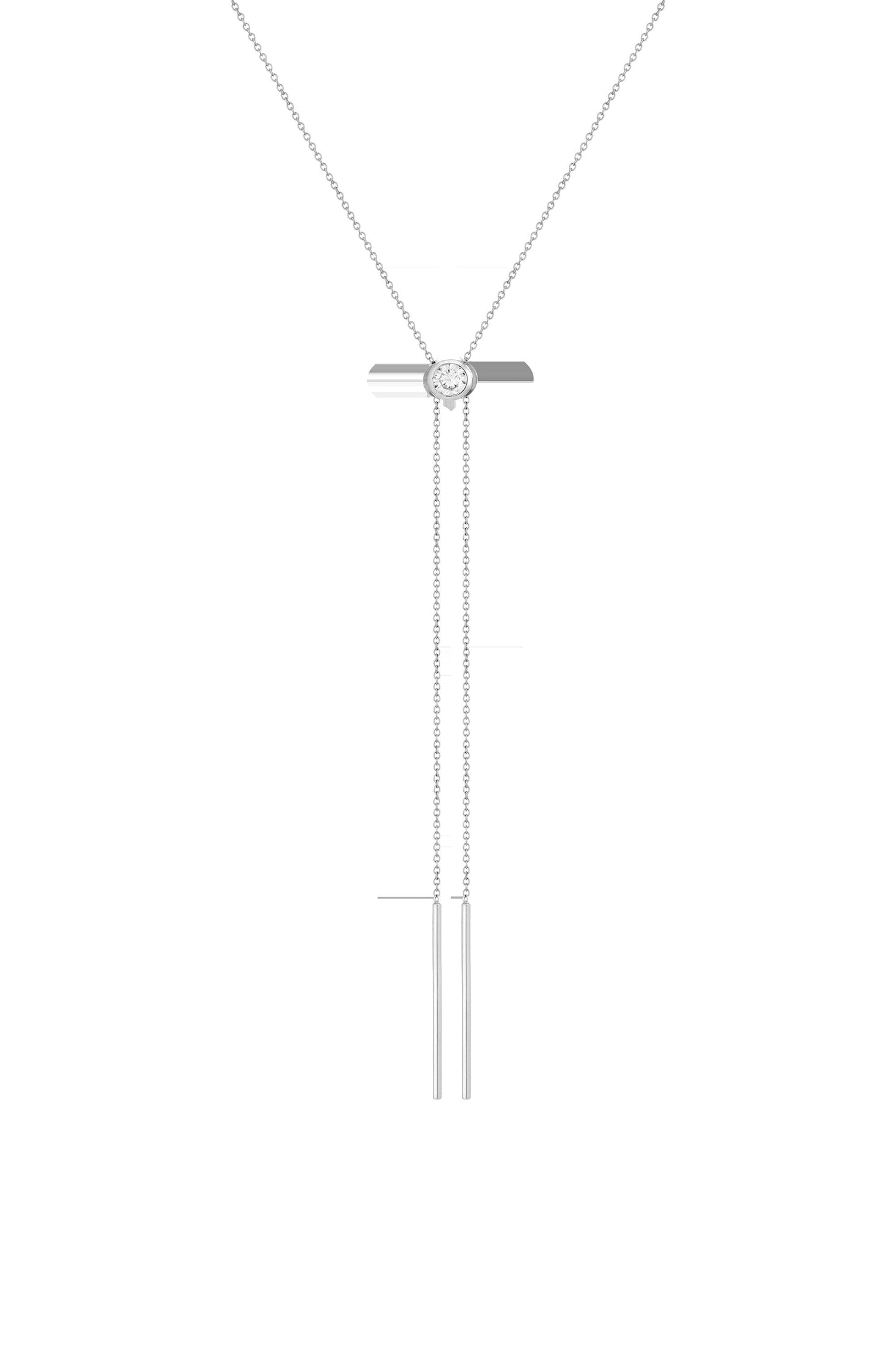 Aurate x Frye: Lab Grown White Sapphire Bolo Necklace