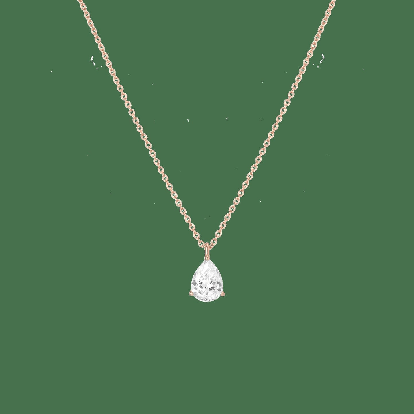 Pear Gemstone Solitaire Necklace