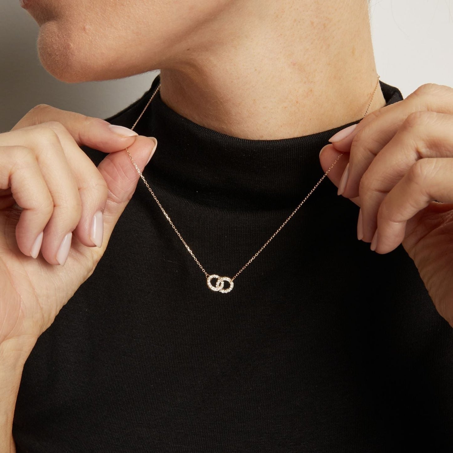 Double Lab Grown Diamond Connection Necklace