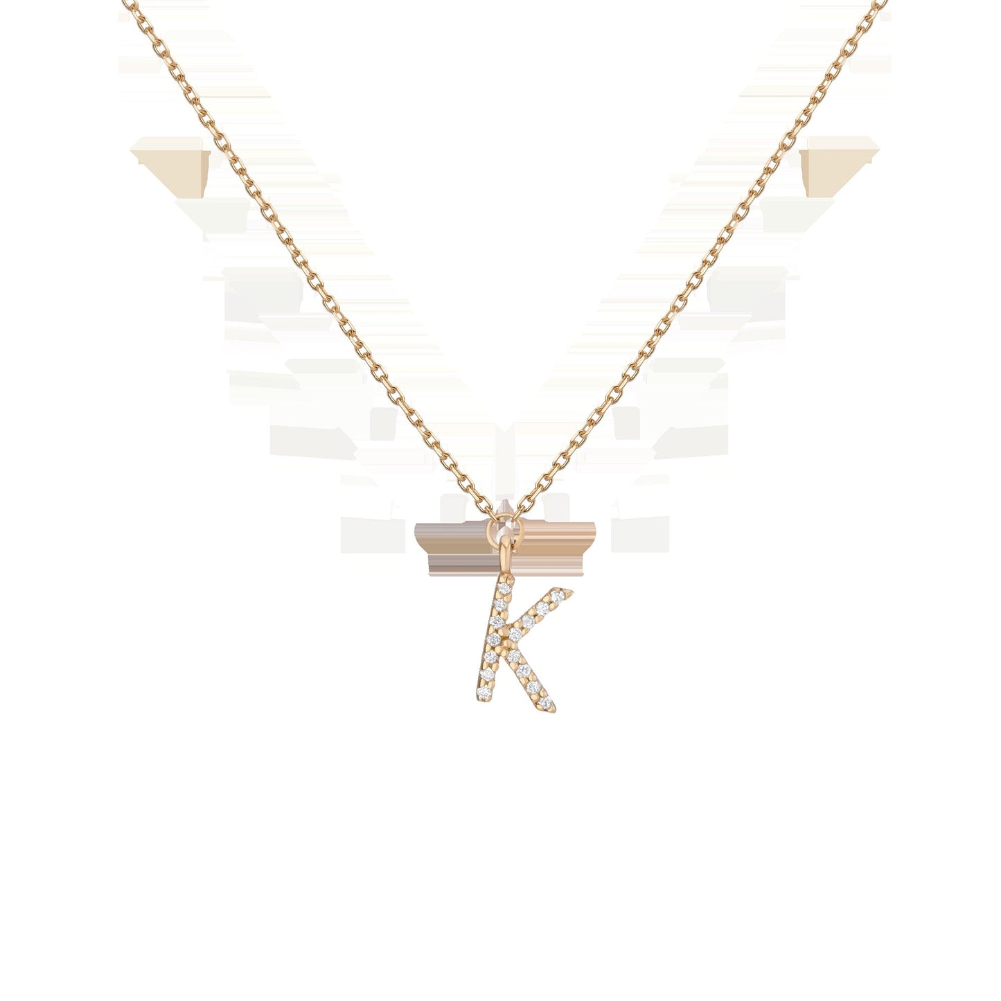 Lab Grown Diamond Pave Station Letter Necklace