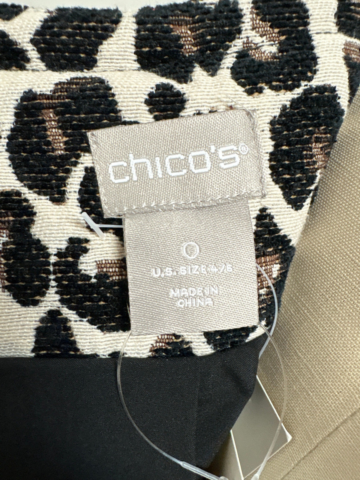 New Chico's Animal Print Open Front Jacket, S