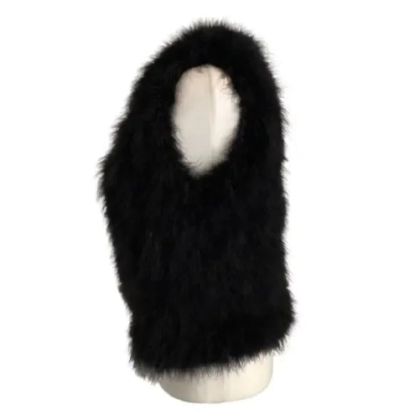 CLUB MONACO REAL FEATHER VEST SIZE XS BLACK
