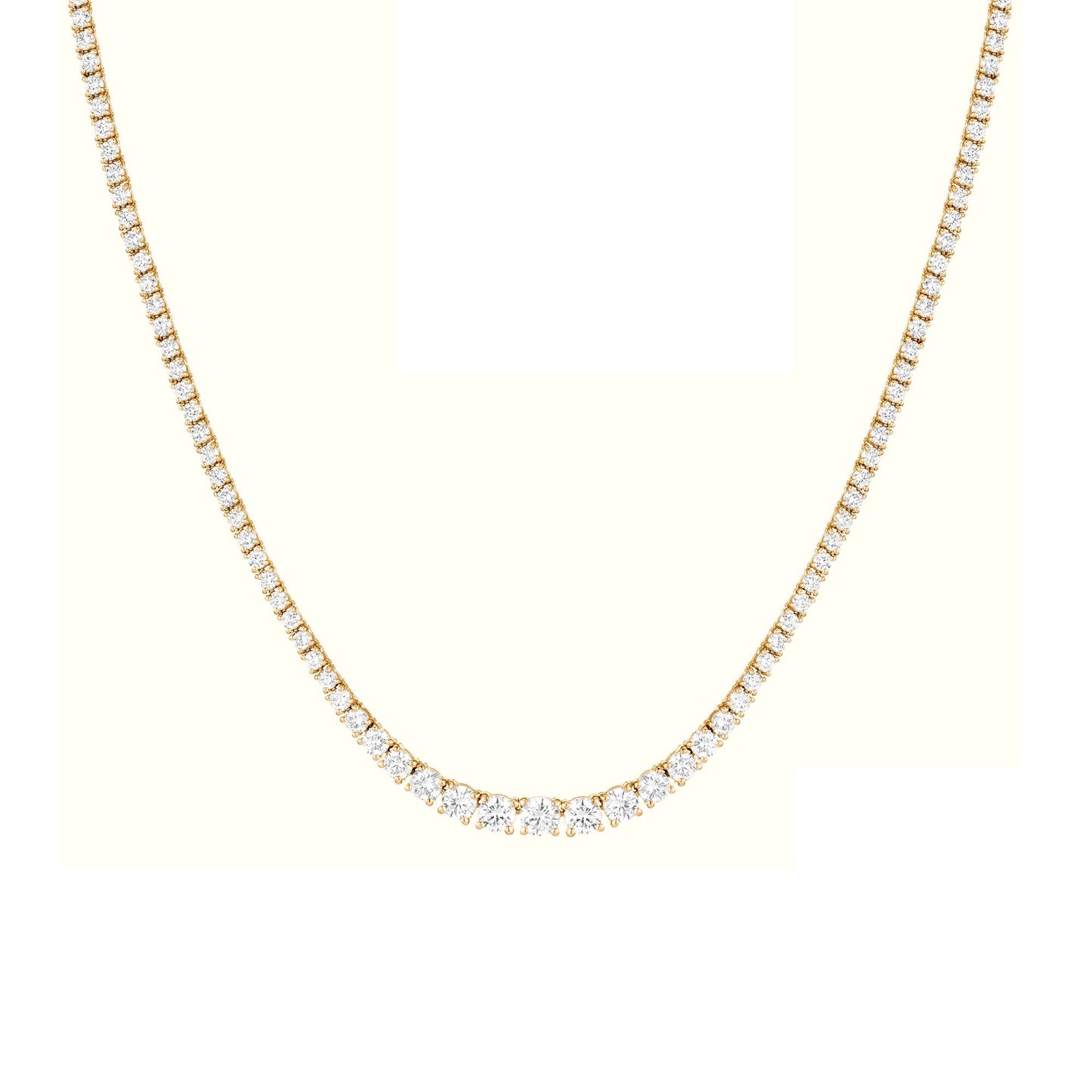 Lab Grown Diamond Graduated Modern Tennis Necklace