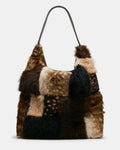LENORES FAUX FUR BAG PATCHWORK