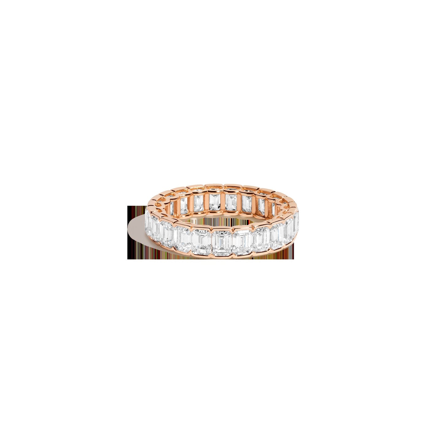 Emerald Lab Grown Diamond Semi-Bezel Eternity Ring