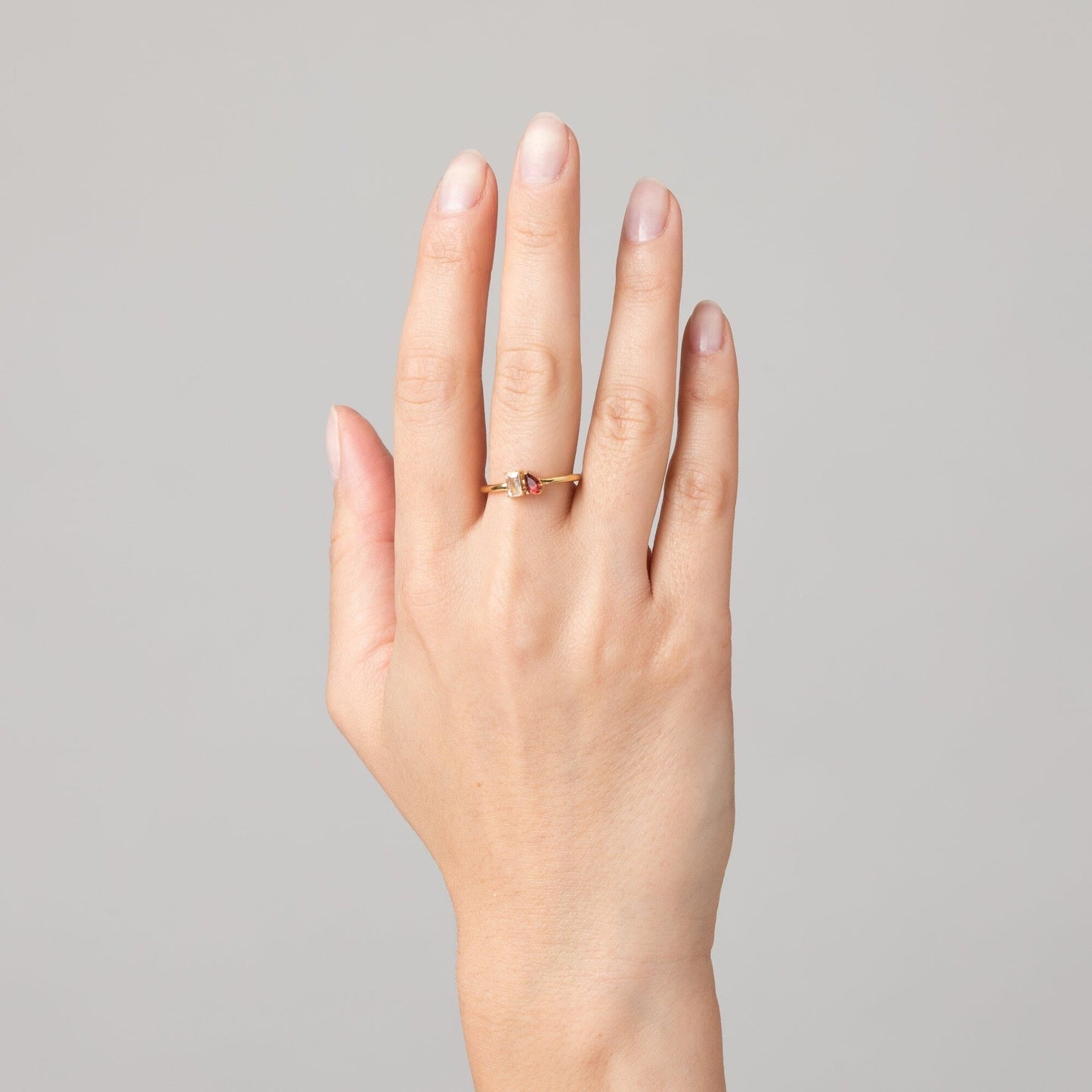 Toi et Moi Gemstone Mini Classic Ring - Red Ruby & London Blue Topaz
