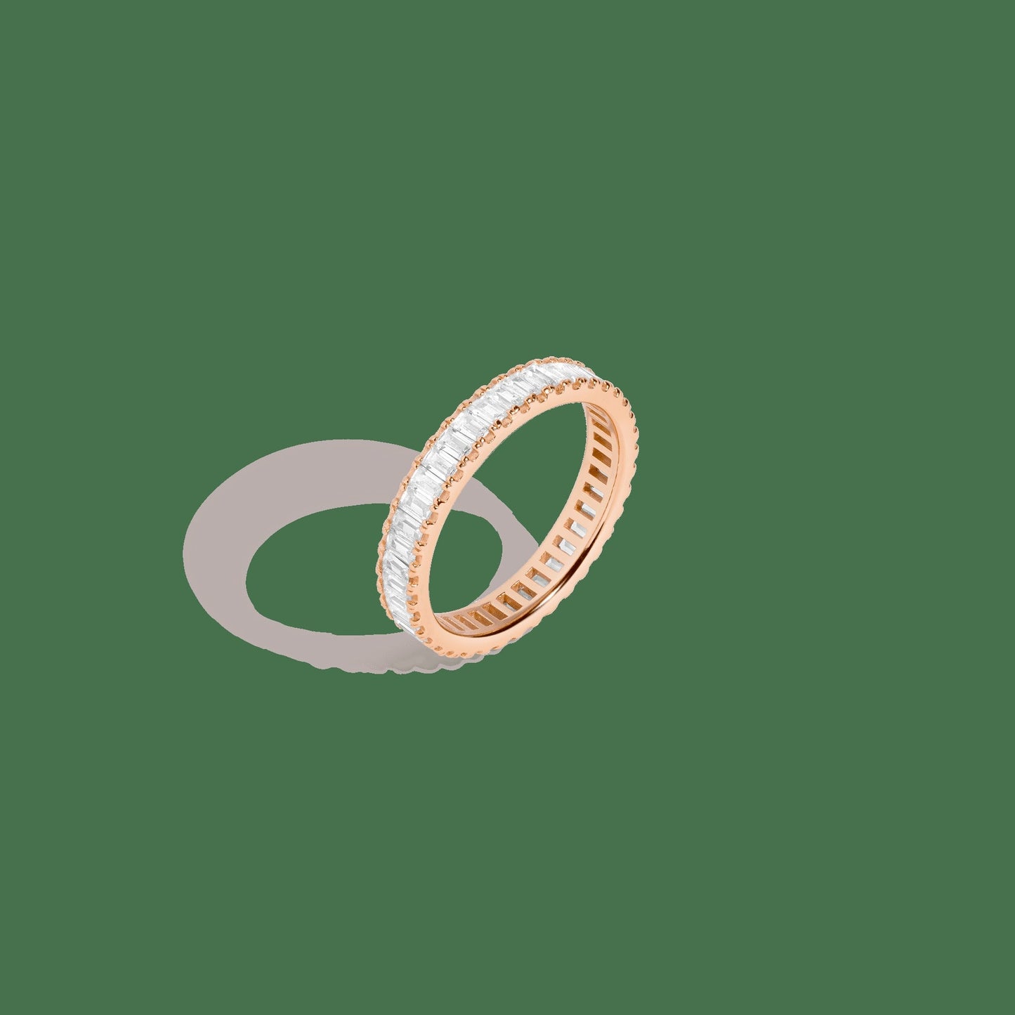 Lab Grown White Sapphire Baguette Eternity Ring