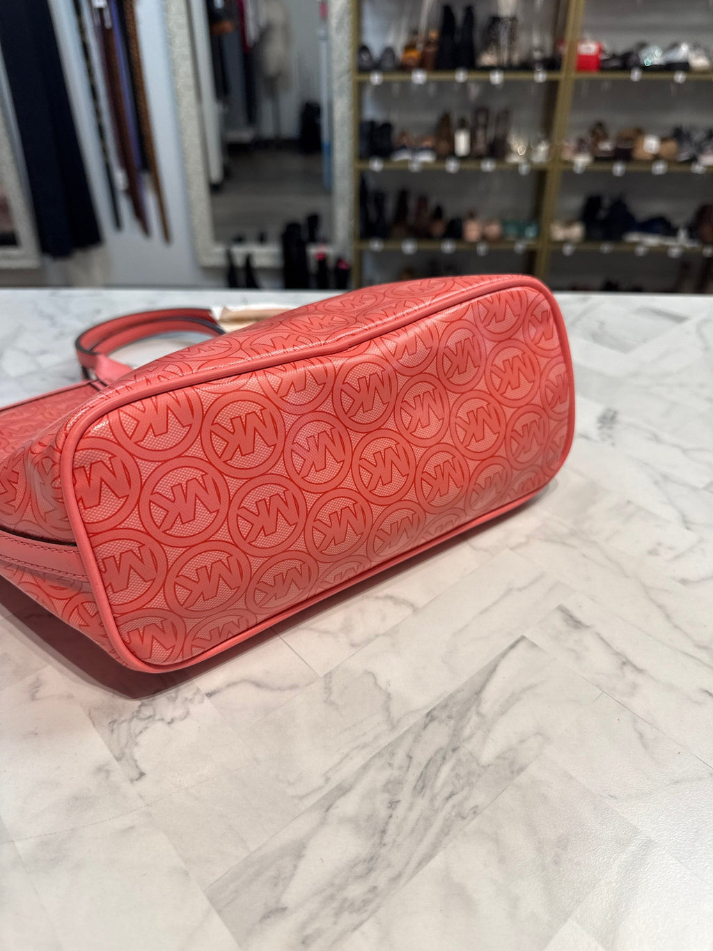 New Michael Kors The Jodie Grapefruit Small Tote Handbag, 13"x8"