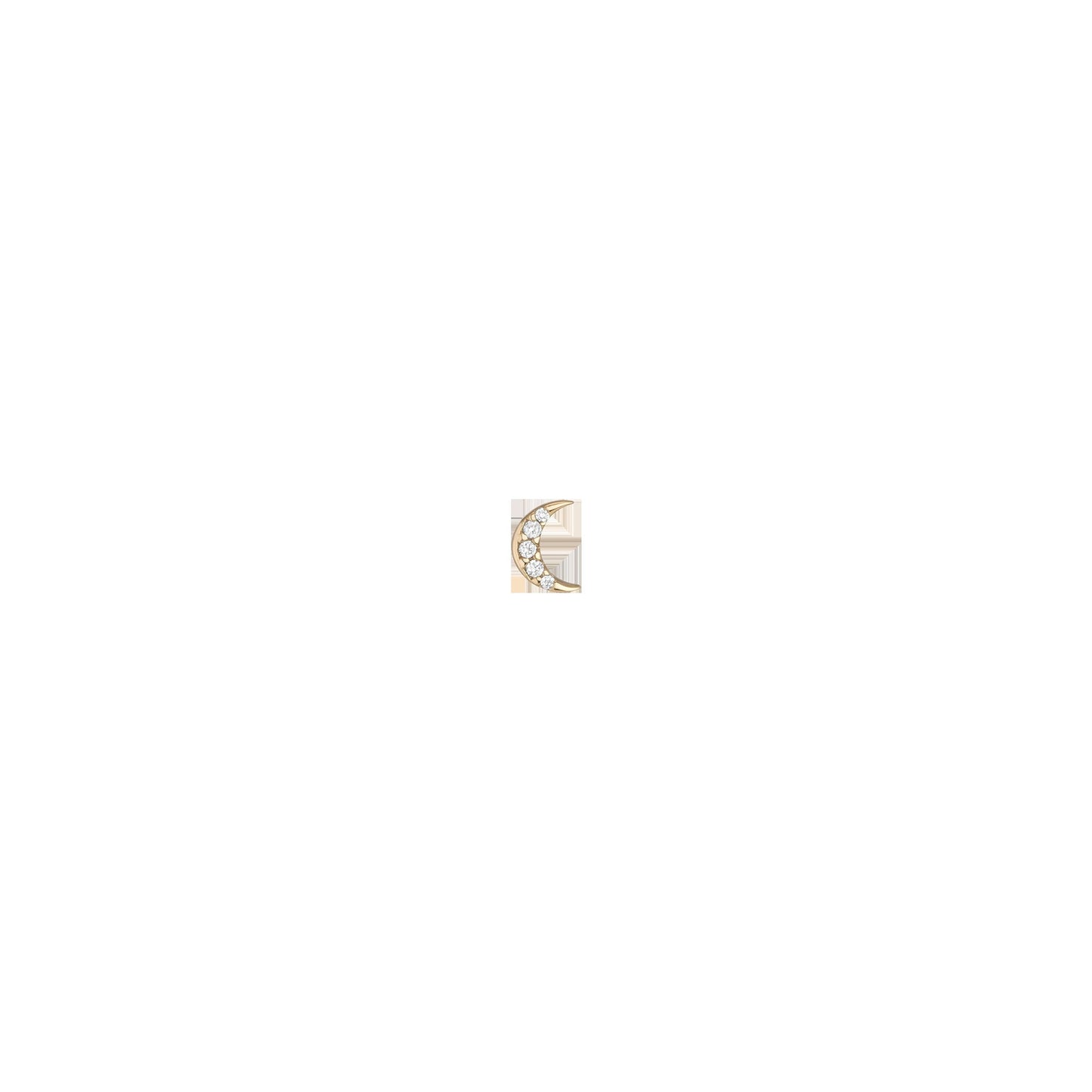 Lab Grown White Sapphire Moon Stud Earrings