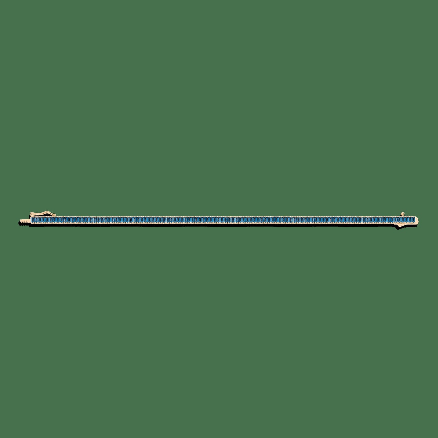 Lab Grown Blue Topaz Baguette Tennis Bracelet