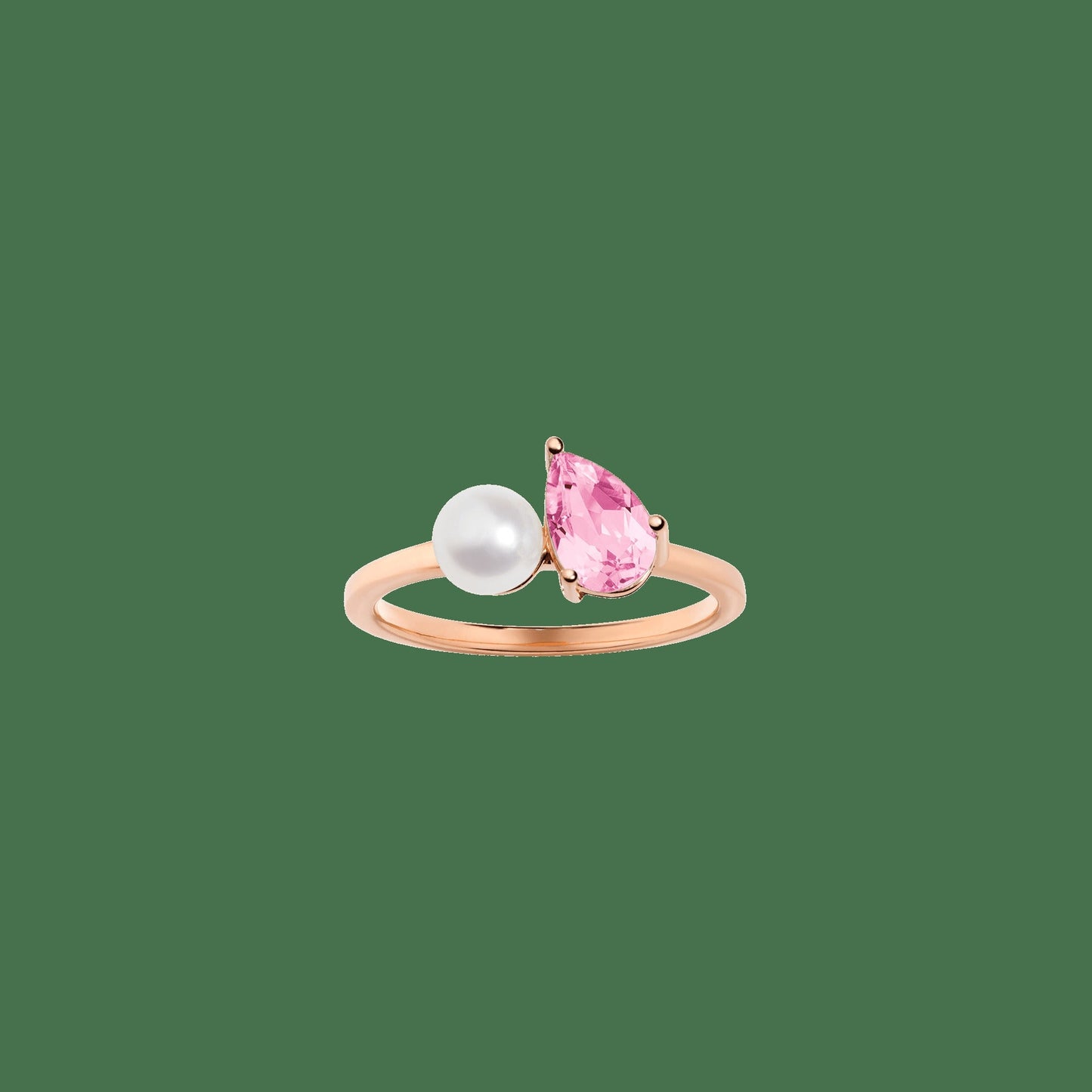 Pearl Toi et Moi Ring - Pink Sapphire