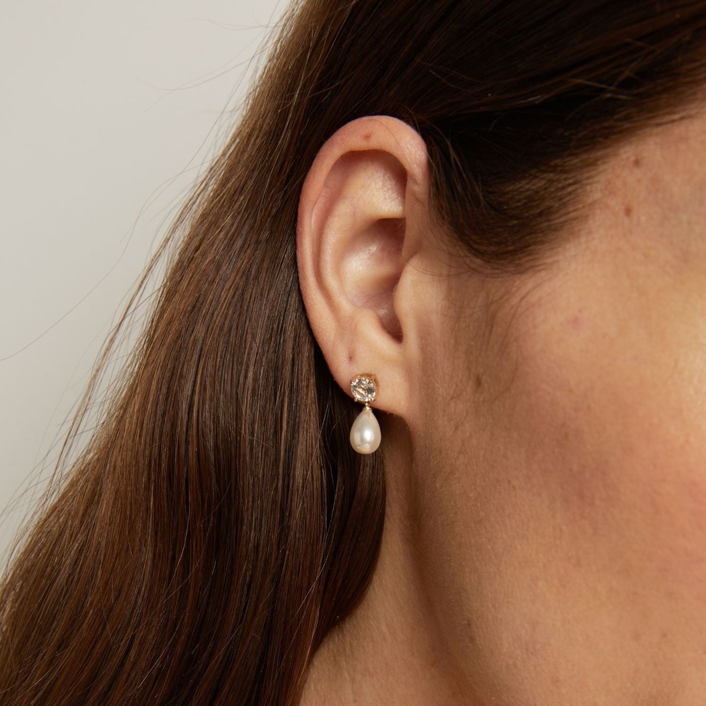 Lab Grown Diamond Pearl Drop Earrings