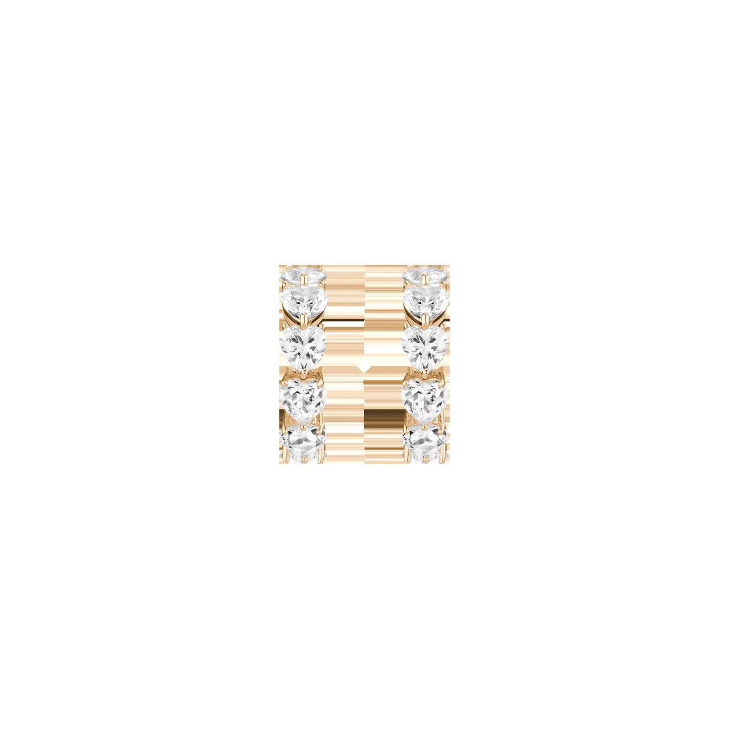 Lab Grown White Sapphire Heart Hoop Earrings