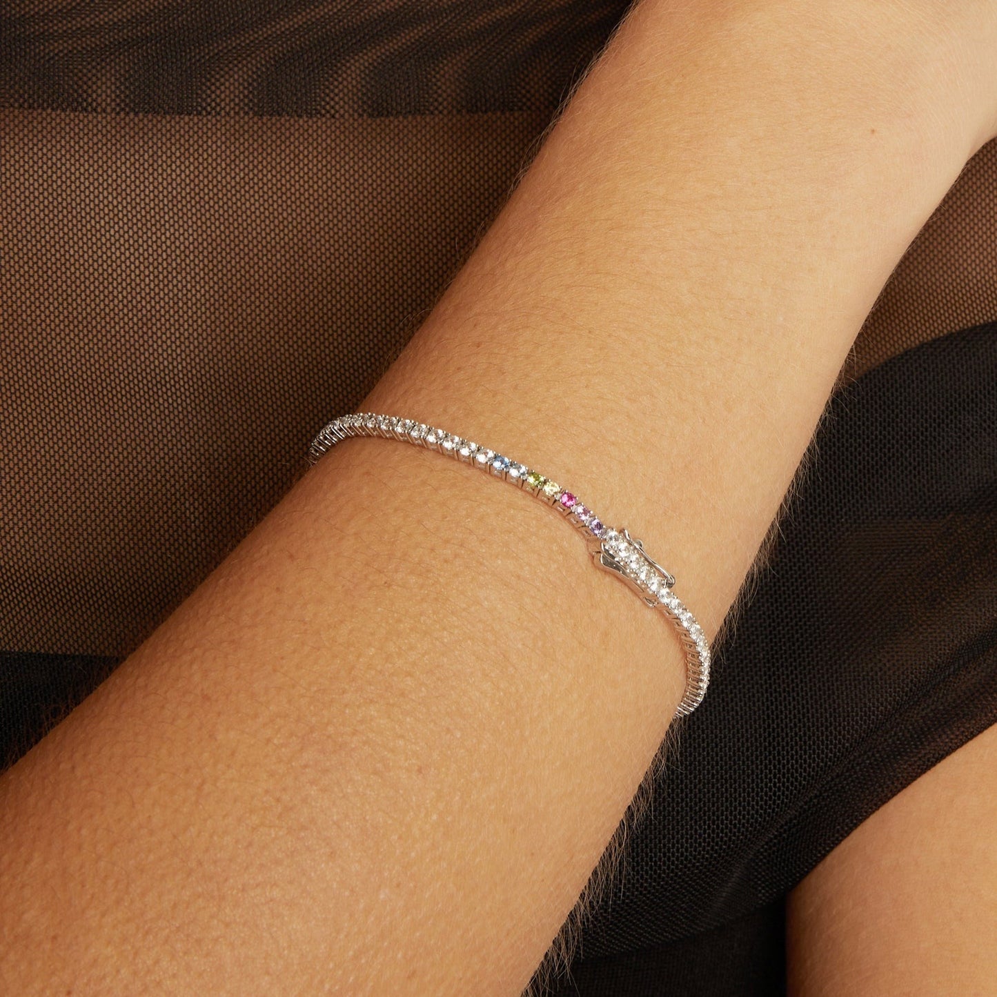 Personalized Lab Grown White Sapphire Tennis Bracelet