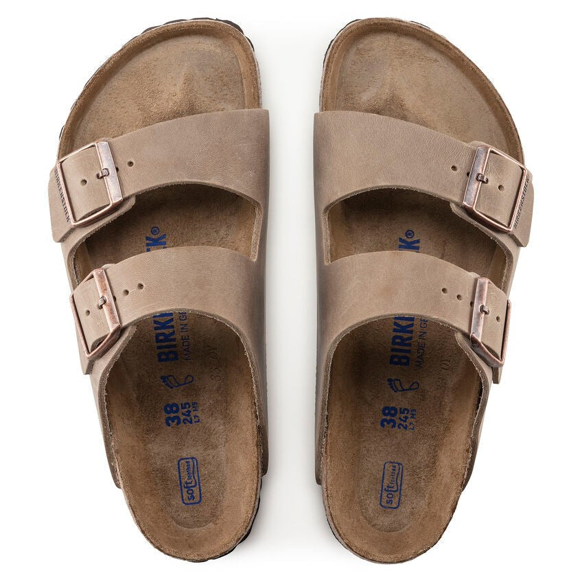 Birkenstock Men's Arizona Soft Footbed Suede Leather Oiled Leather - Tobacco Brown